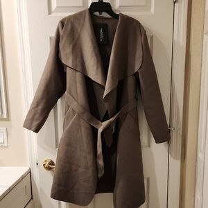 Chic Italian Women's Belted Trench Coat Brown Size M/L